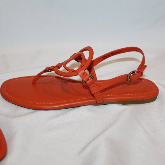 NIB COACH WOMEN'S JERI LEATHER THONG SANDALS GERANIUM SZ 8 - Picture 5 of 5